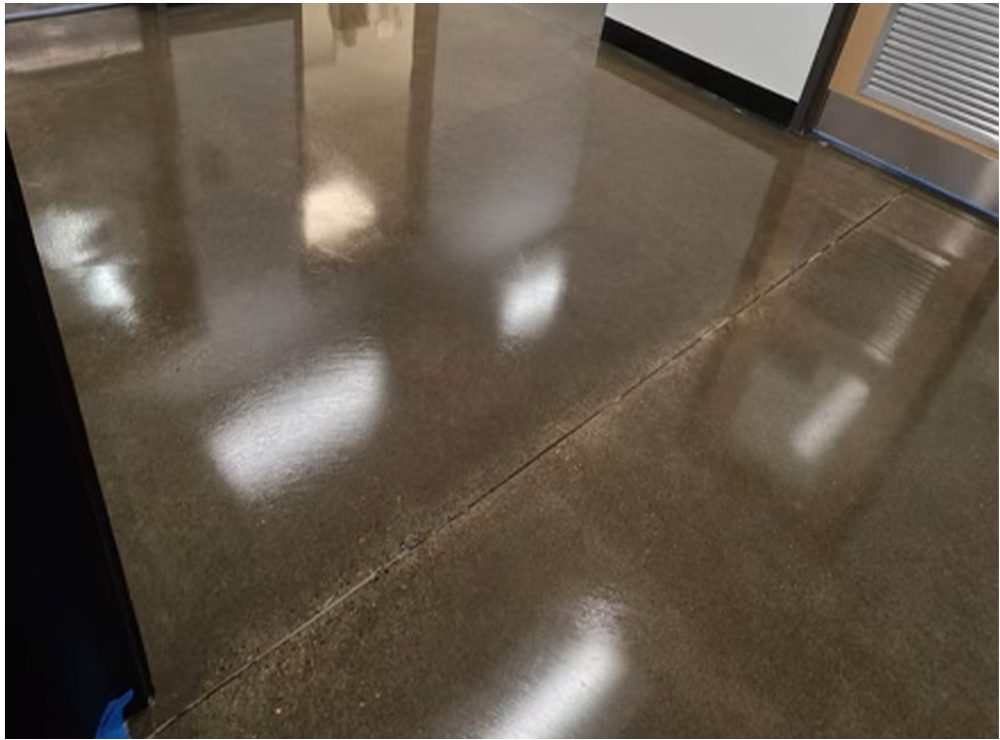 Finished dark gloss epoxy floor