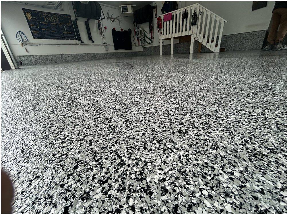 Finished flake epoxy garage floor